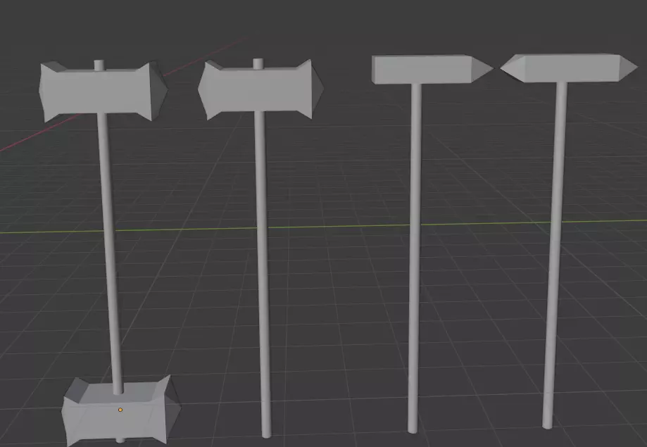 Double handed hammer  Free low-poly 3D model_0