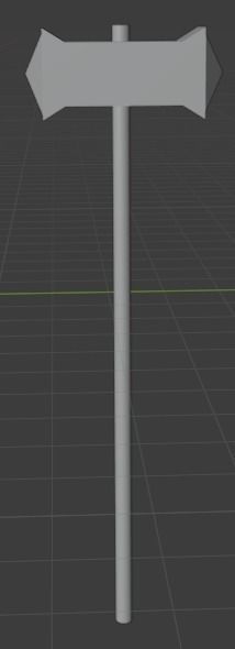 Double handed hammer  Free low-poly 3D model_2
