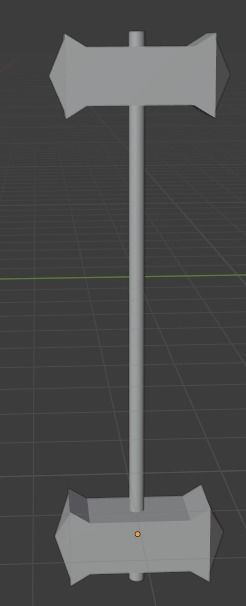 Double handed hammer  Free low-poly 3D model_1