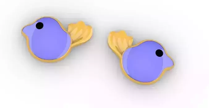 Bird Enamel Stud