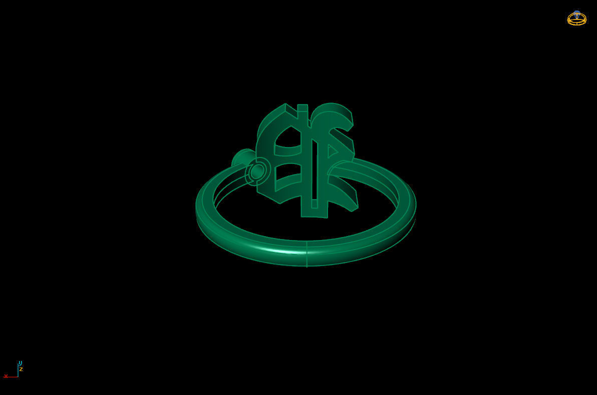 - Old English font ring P 3D print model_10