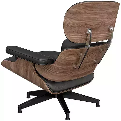Eames Style Lounge Chair and Ottoman 3D model 5