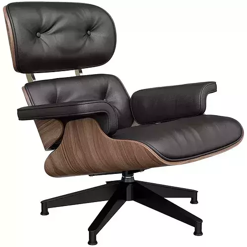 Eames Style Lounge Chair and Ottoman 3D model 3