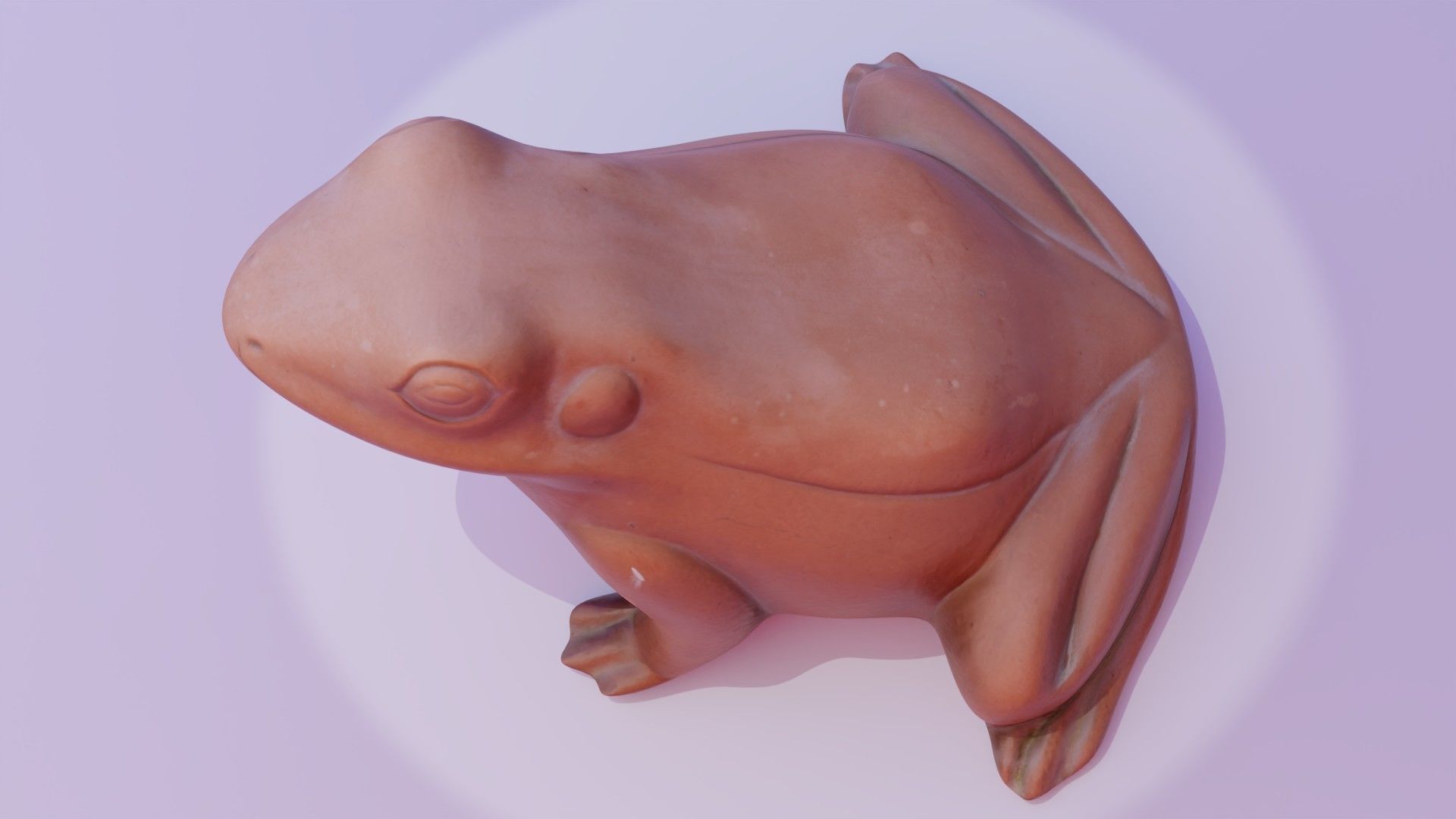 Ceramic frog toad Free low-poly 3D model_10