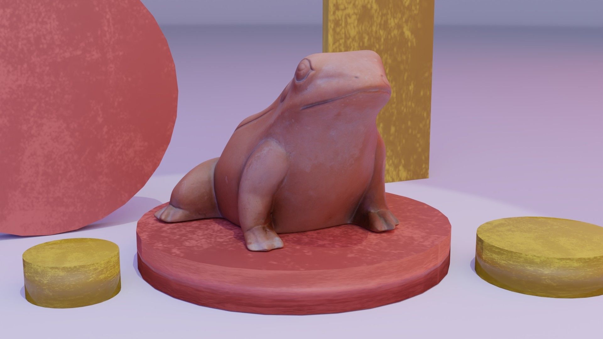 Ceramic frog toad Free low-poly 3D model_11