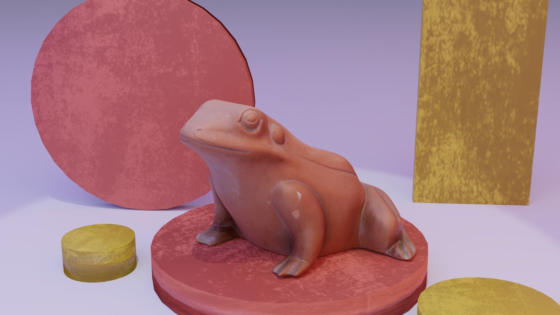 Ceramic frog toad Free low-poly 3D model_3