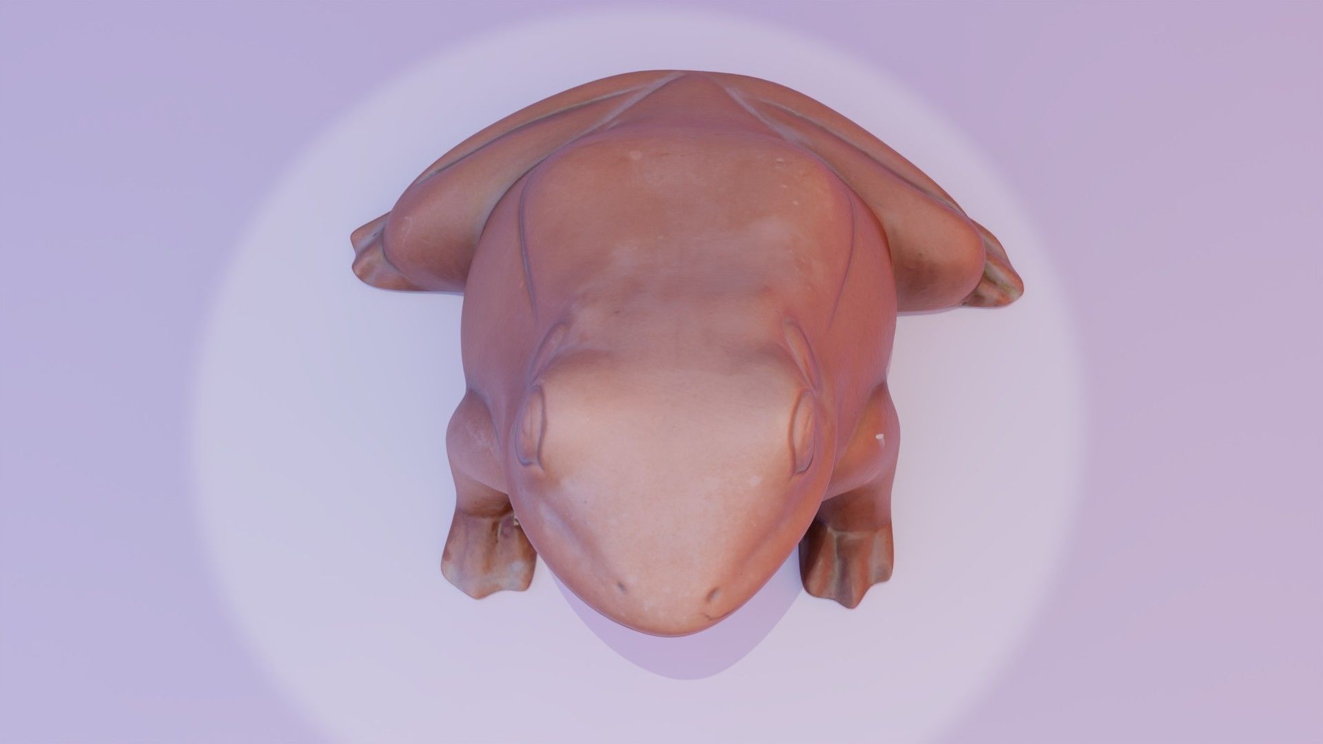 Ceramic frog toad Free low-poly 3D model_8