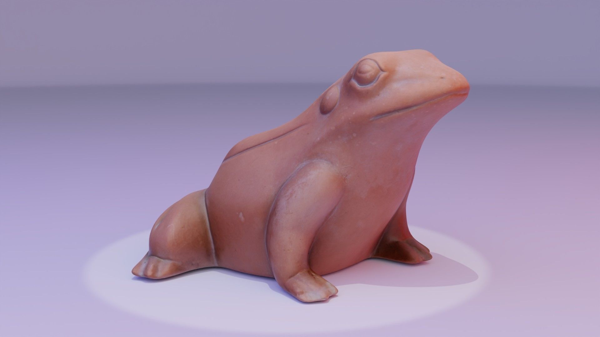 Ceramic frog toad Free low-poly 3D model_2
