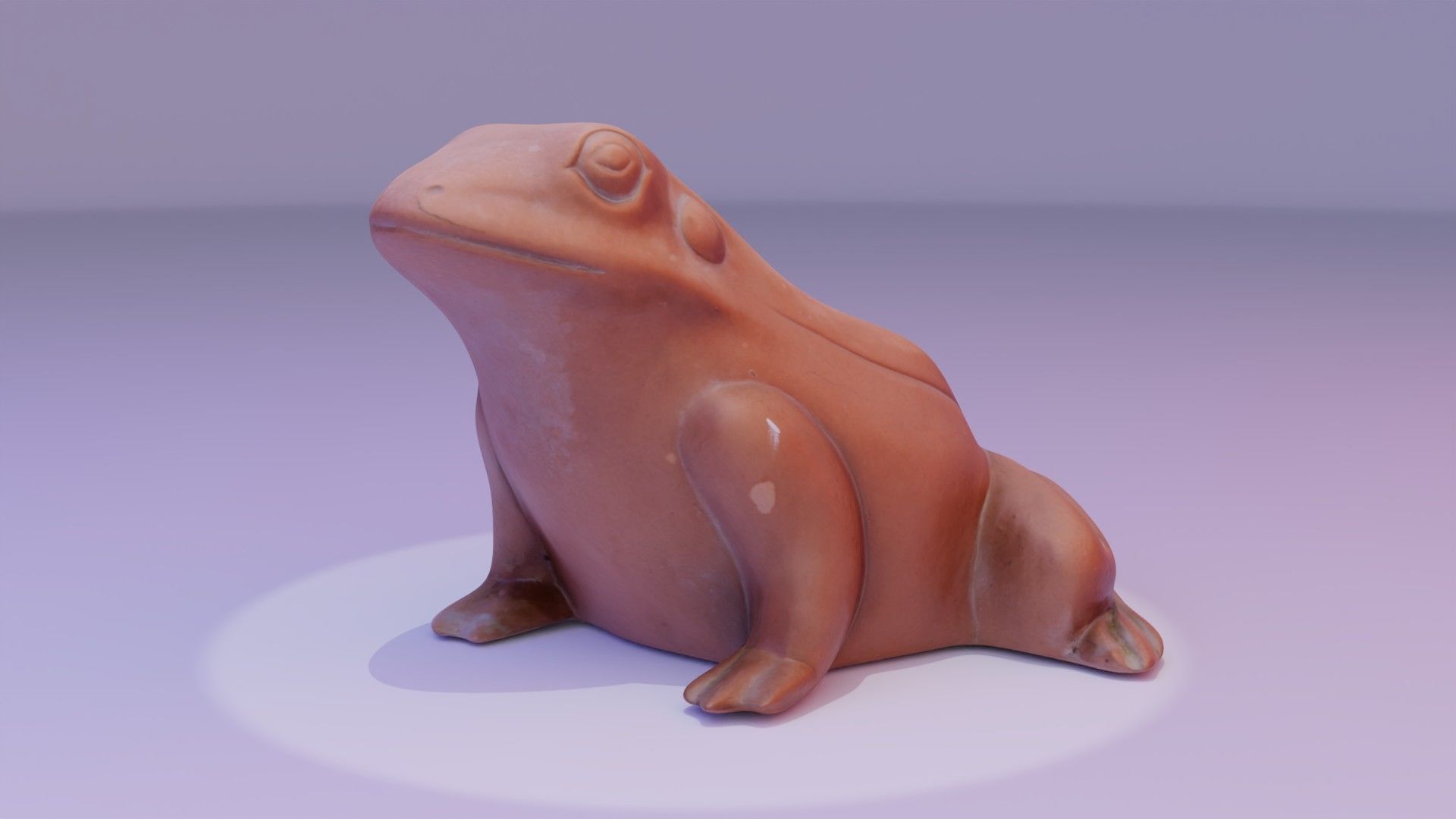 Ceramic frog toad Free low-poly 3D model_4