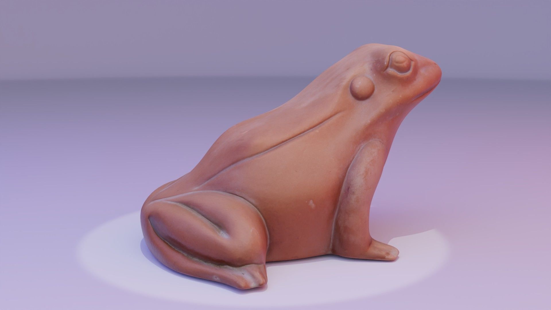 Ceramic frog toad Free low-poly 3D model_7