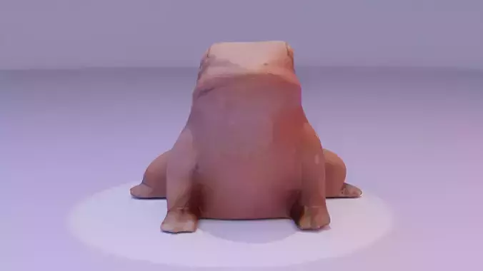 Ceramic frog toad Free low-poly 3D model