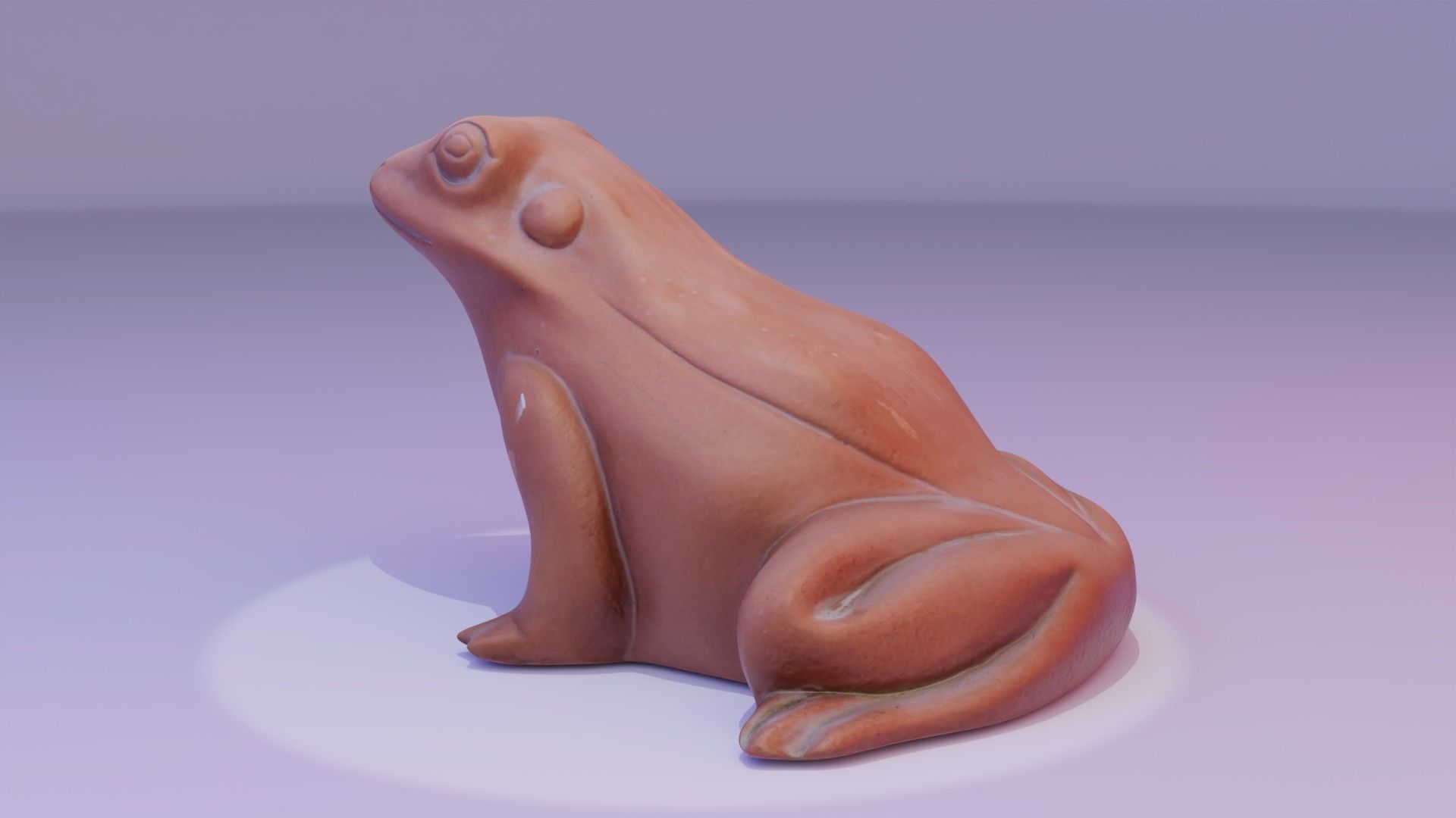 Ceramic frog toad Free low-poly 3D model_5