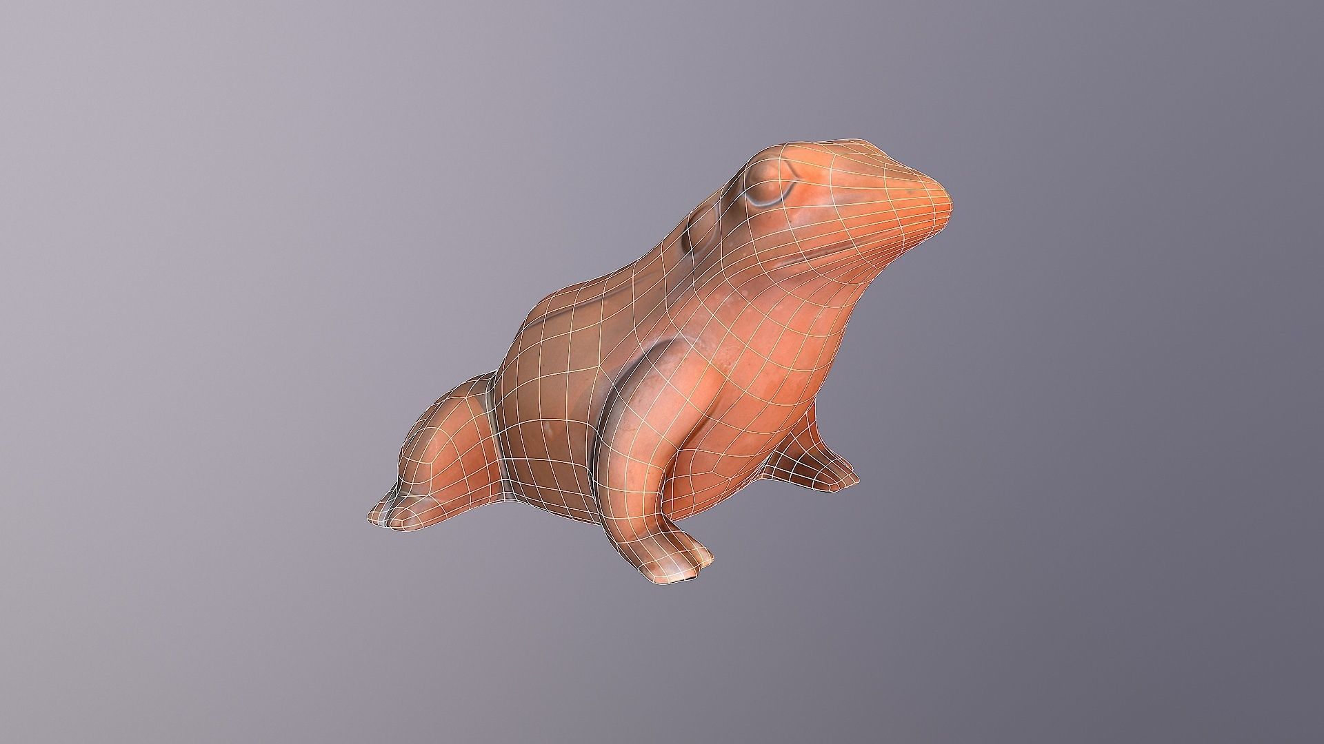 Ceramic frog toad Free low-poly 3D model_12