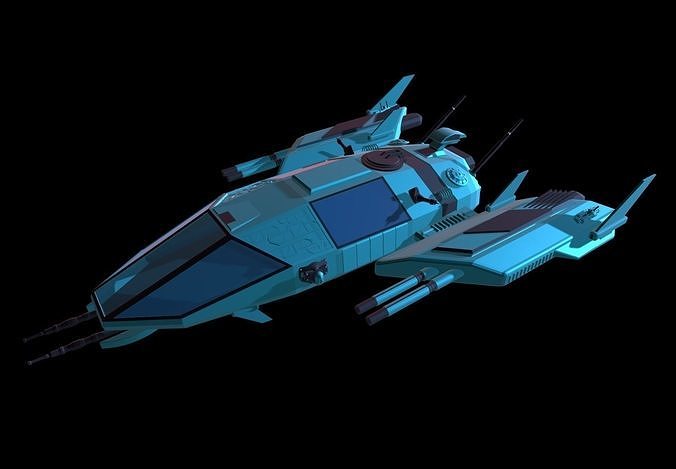 Spaceship Low-poly 3D model