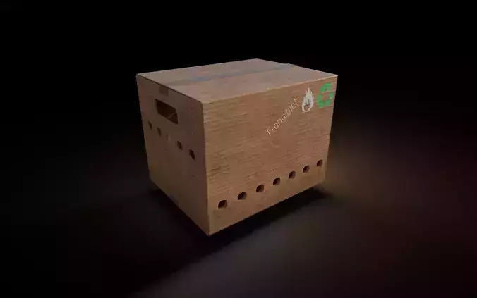 Cardboard box aged old box worn