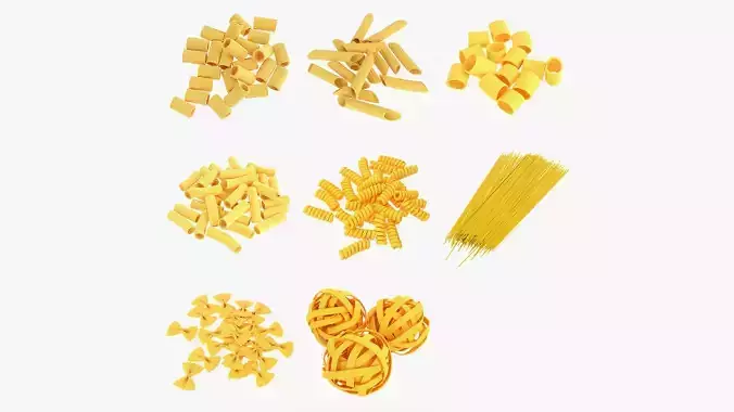 Pasta pile of 3D Model Collection