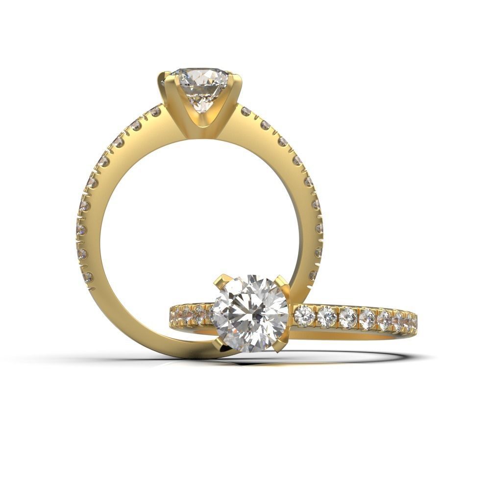 1 Carat Ring 3D print model_3