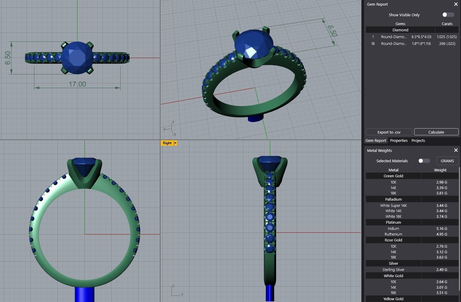 1 Carat Ring 3D print model_1