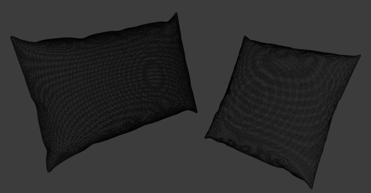 Square and rectangular pillow Free 3D model_4