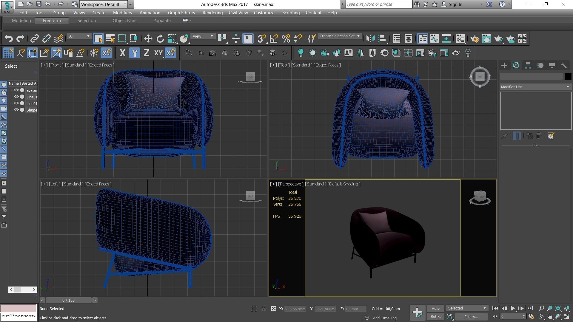 Cider Edition Armchair Low-poly 3D model_3