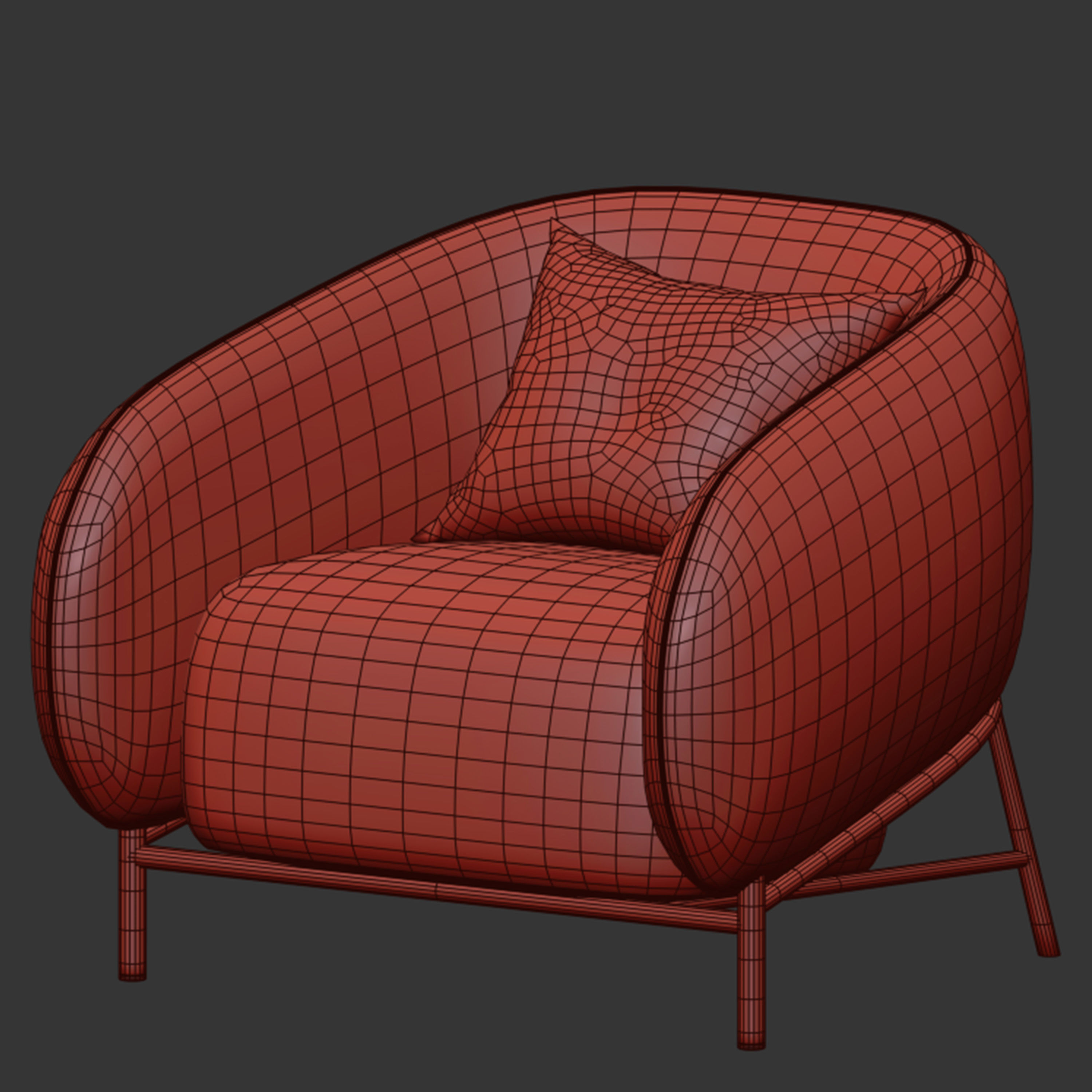 Cider Edition Armchair Low-poly 3D model_2