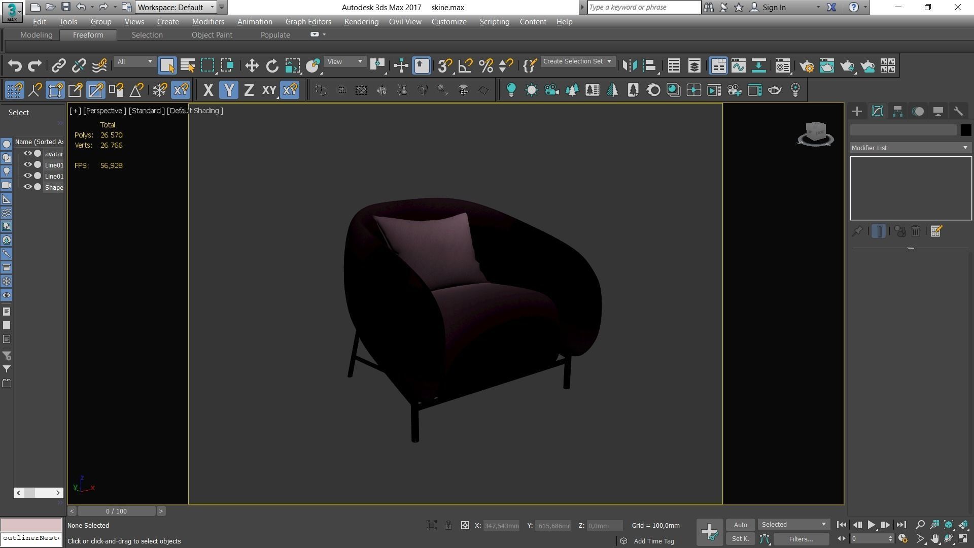 Cider Edition Armchair Low-poly 3D model_4