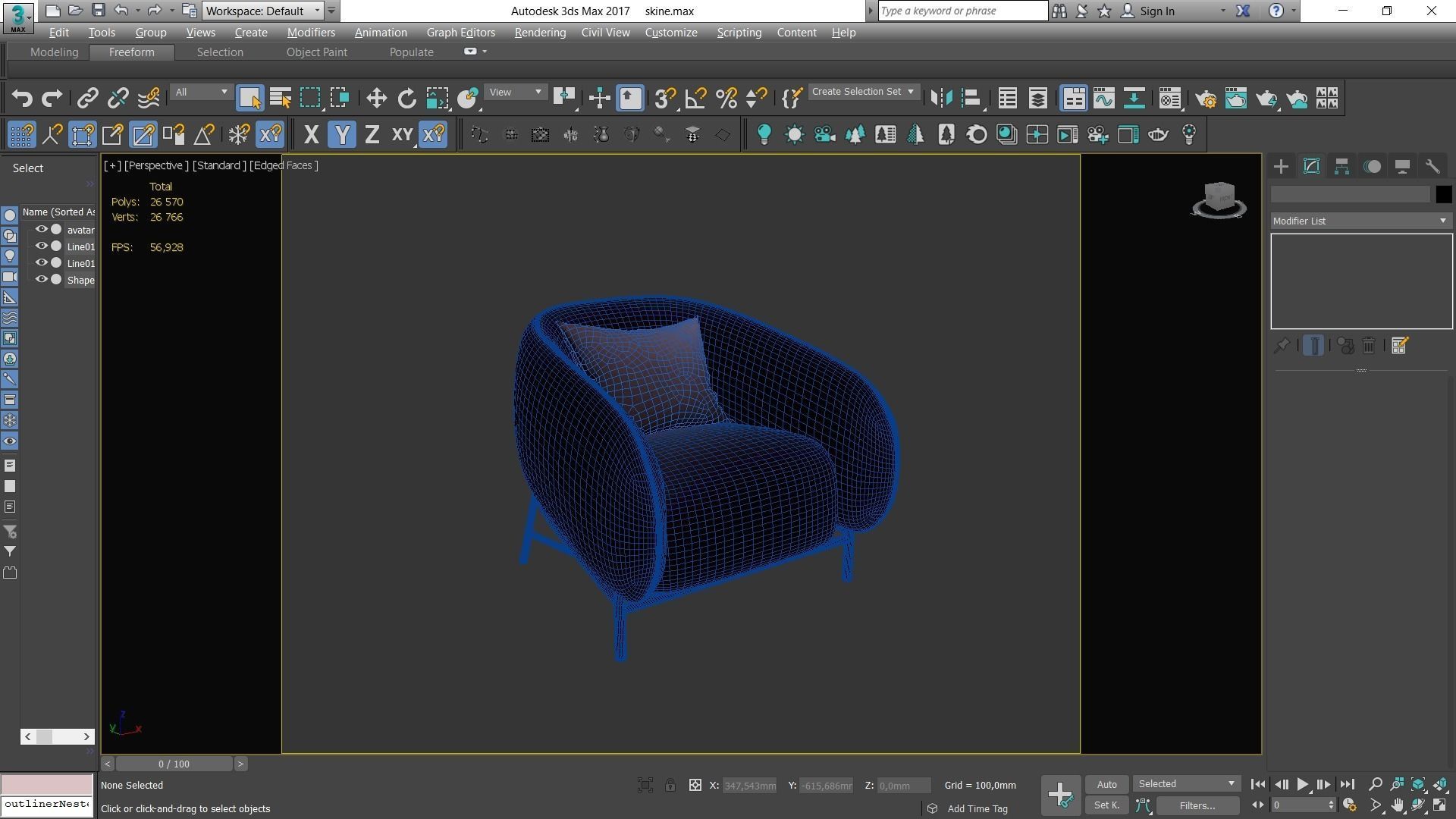 Cider Edition Armchair Low-poly 3D model_5