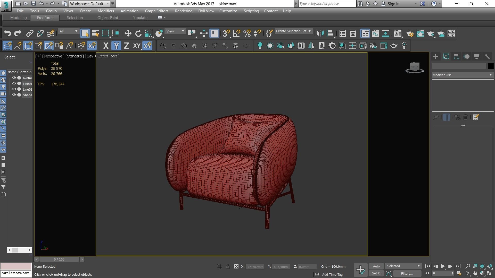 Cider Edition Armchair Low-poly 3D model_7