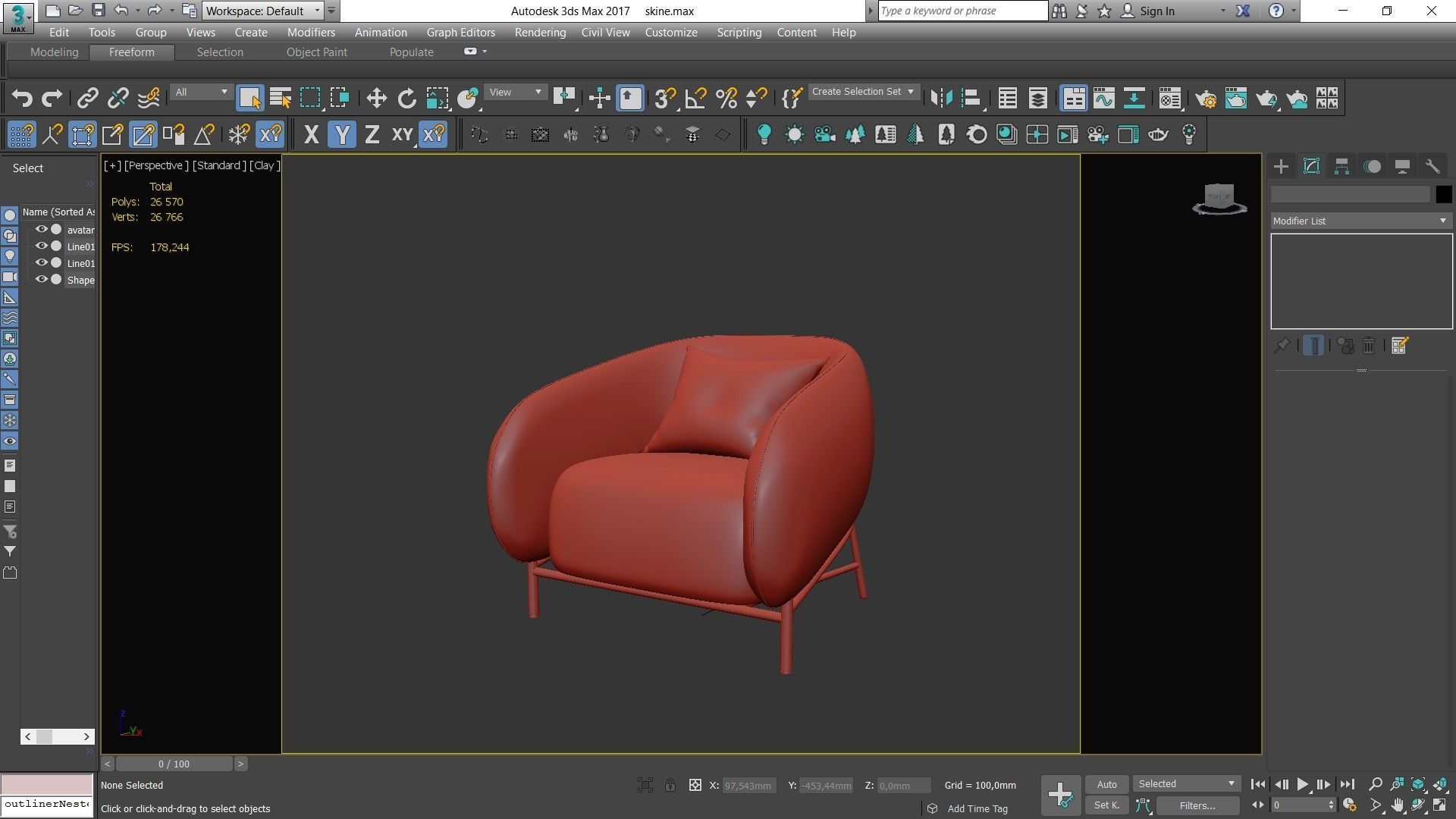 Cider Edition Armchair Low-poly 3D model_8