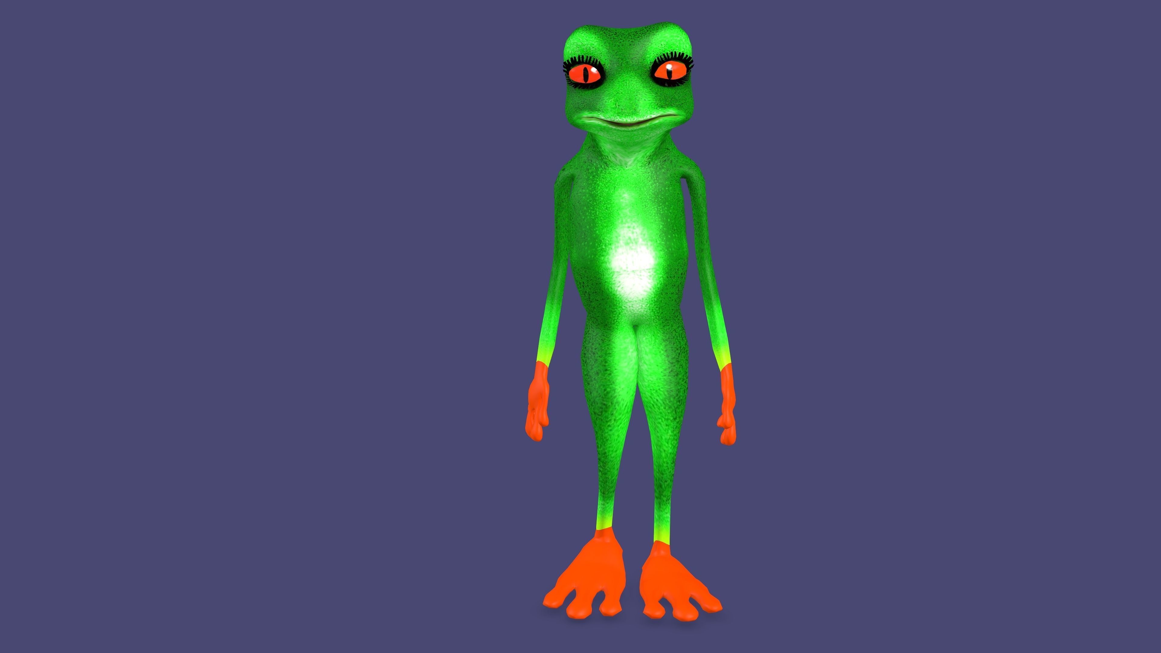 Toon Frog with Animation 3D model_3