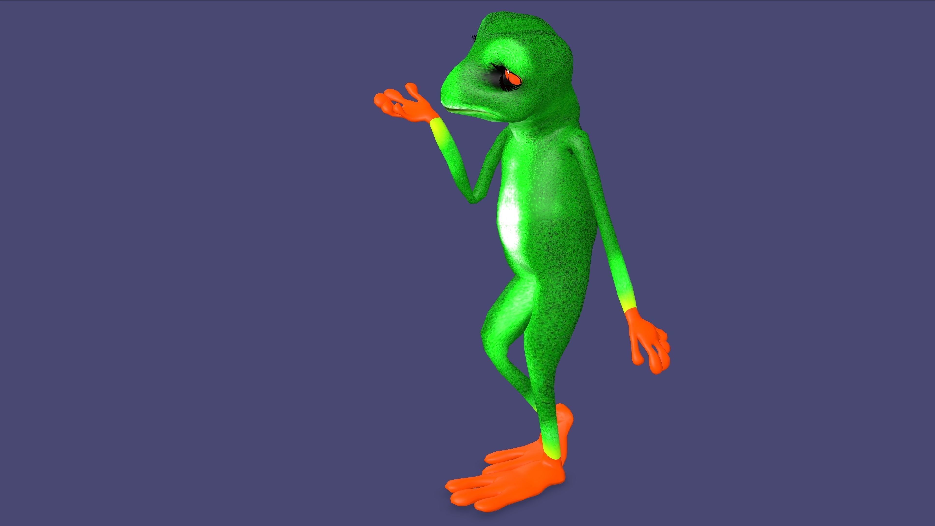 Toon Frog with Animation 3D model_5