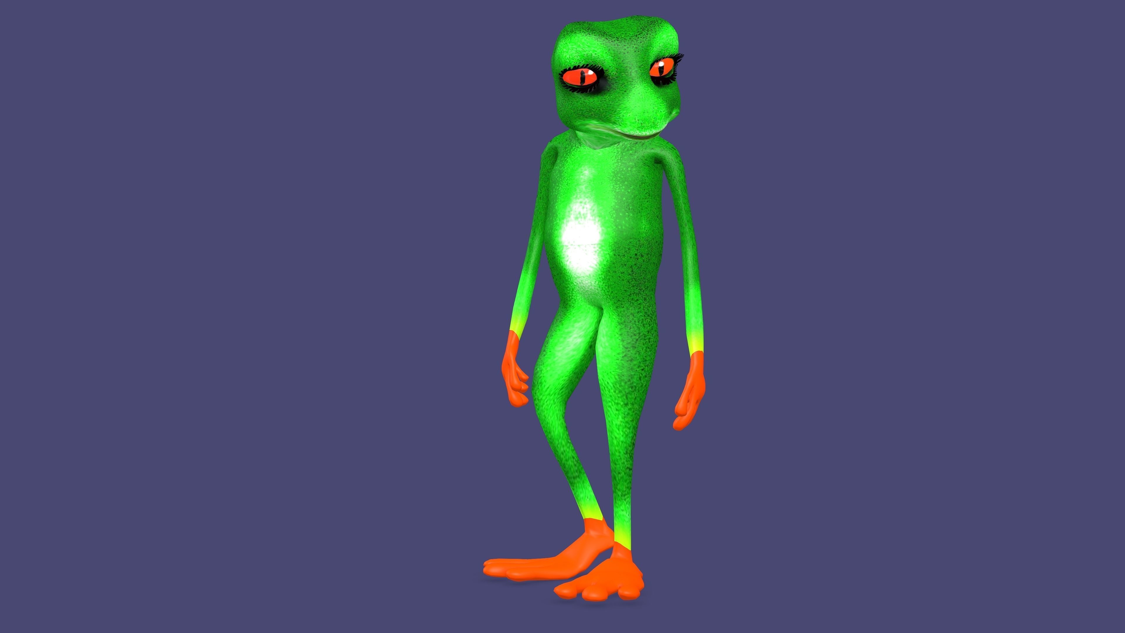 Toon Frog with Animation 3D model_9