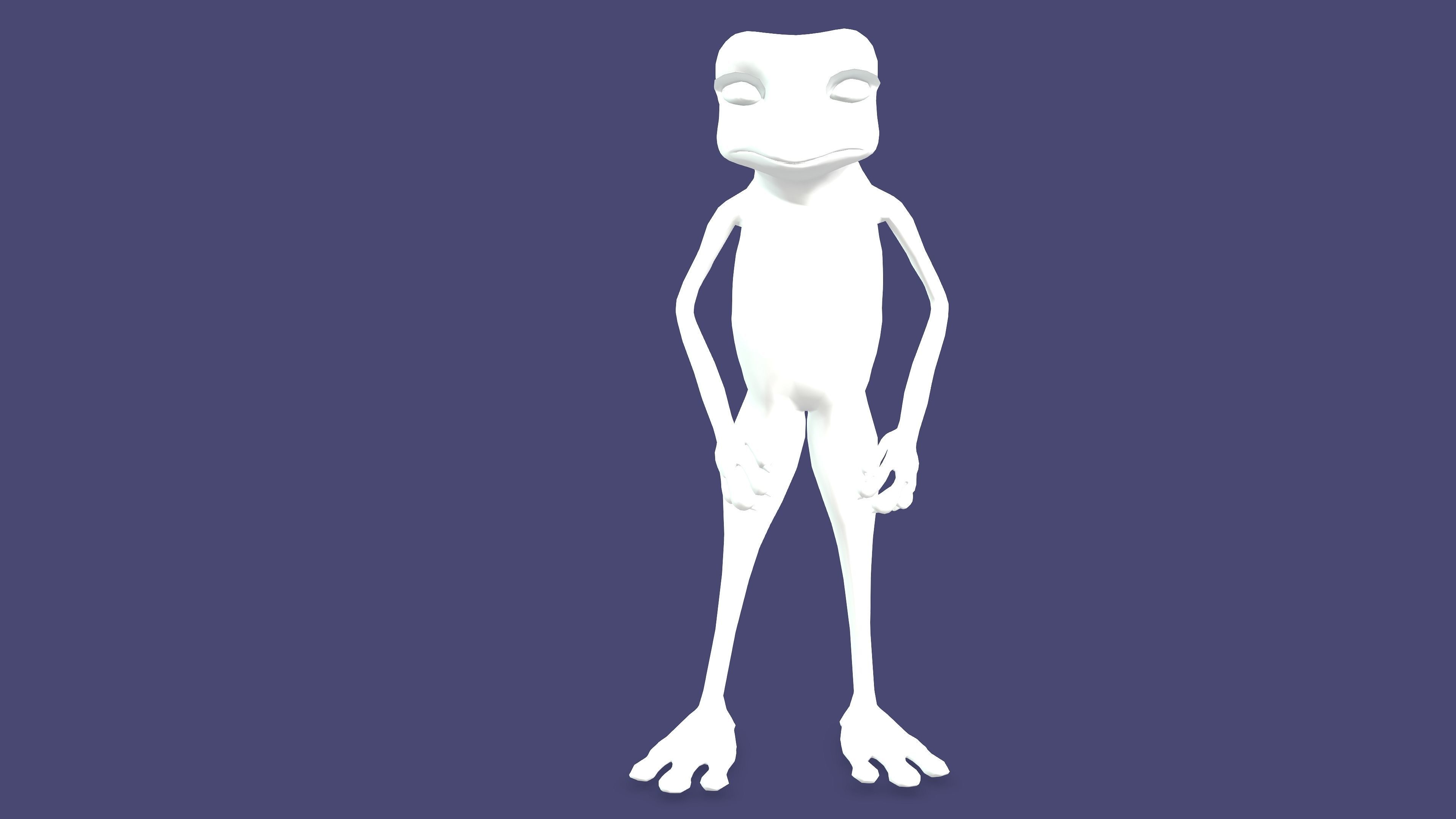 Toon Frog with Animation 3D model_14