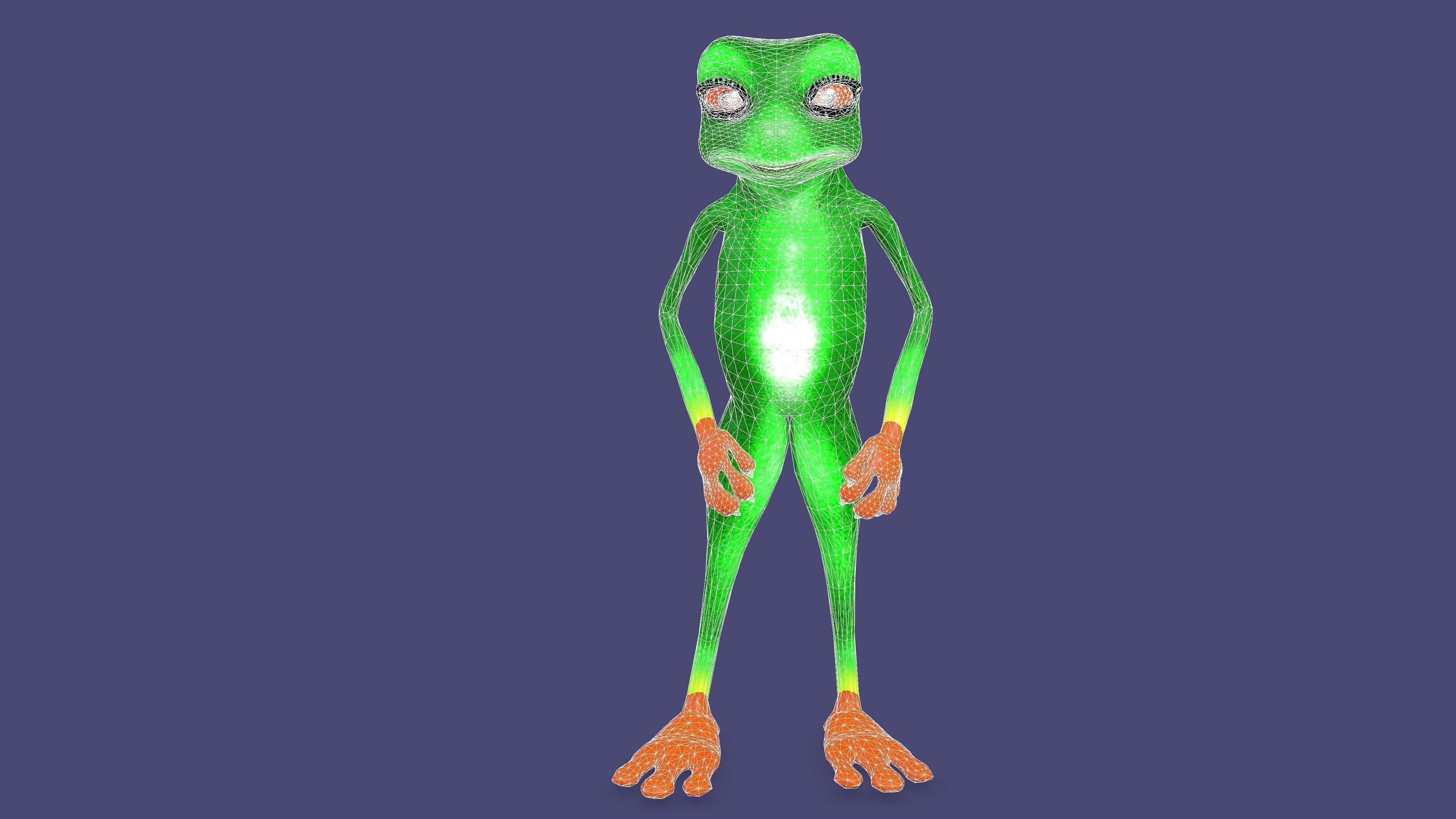 Toon Frog with Animation 3D model_12