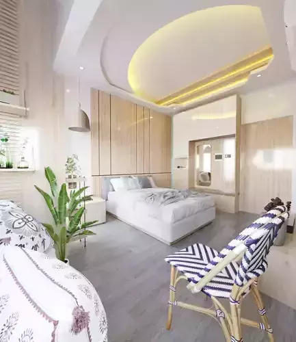 3D Interior Scandinavian Interior bedroom  Scene 3D model