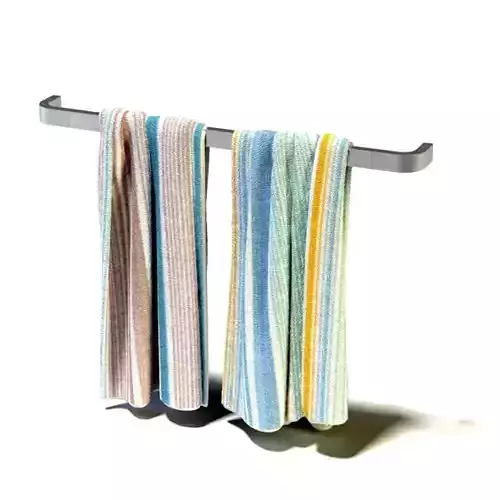 Aluminum Towel Rack And Colorful Towels