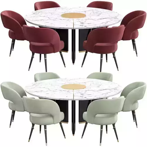 Algerone Dining Table and Lounge Chair