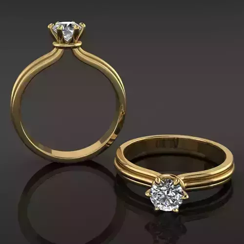 Solitaire 6 Prong Cord Engagement Ring