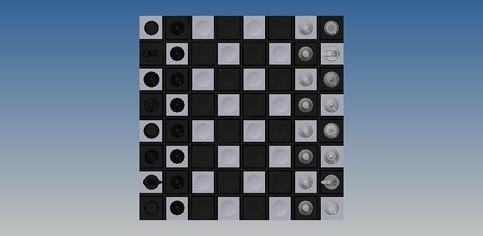 Chess board model for 3D printing 3D print model
