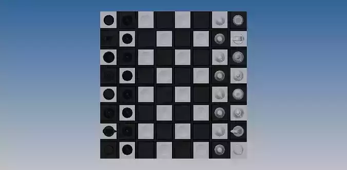 Chess board model for 3D printing 3D print model