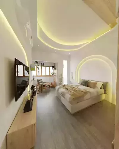 3D Interior Scandinavian Interior bedroom  Scene