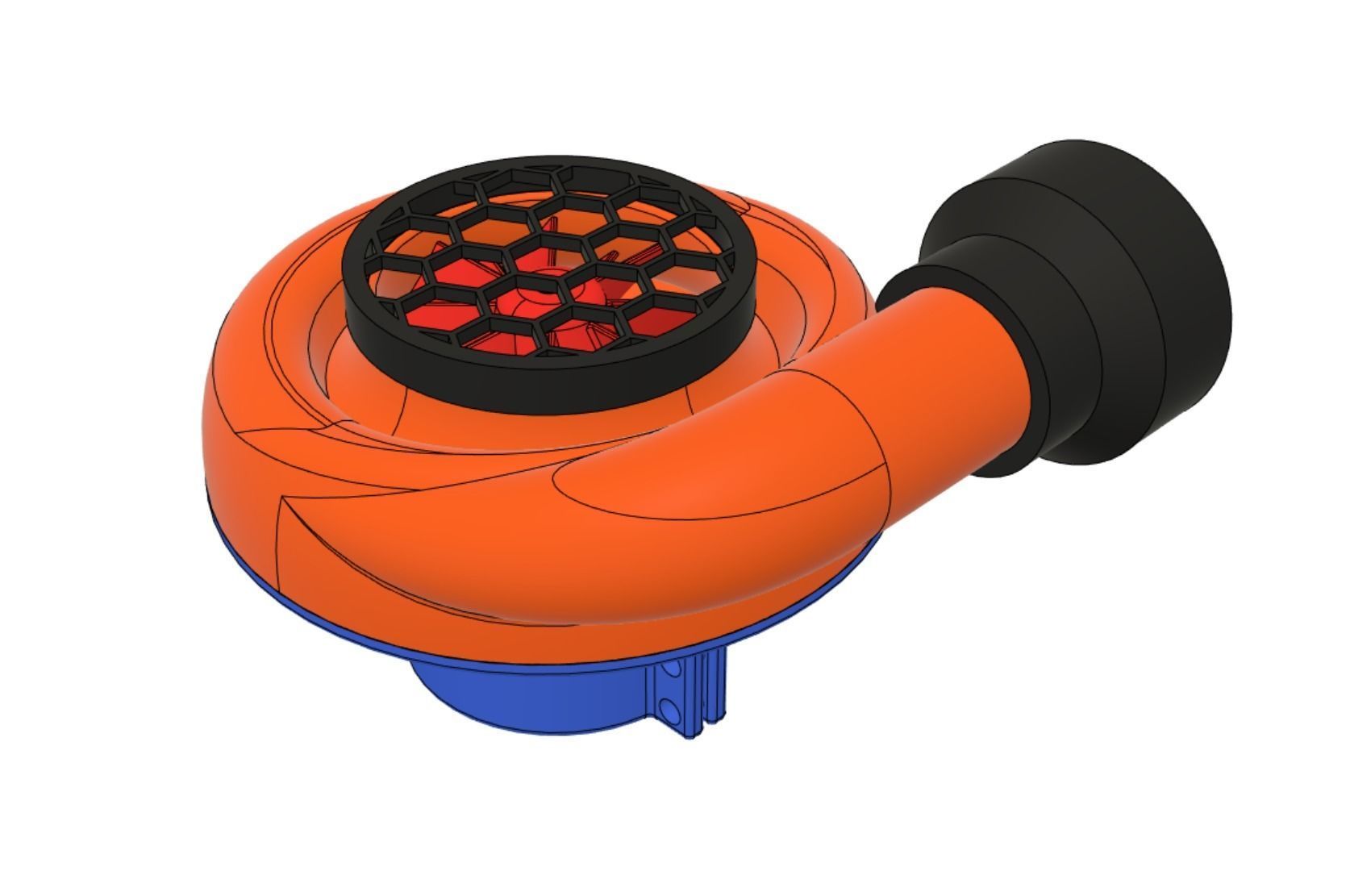 Turbocharger DC 775 electric motor  3D print model_1