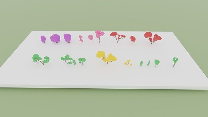 Low Poly Tree Pack  Free low-poly 3D model