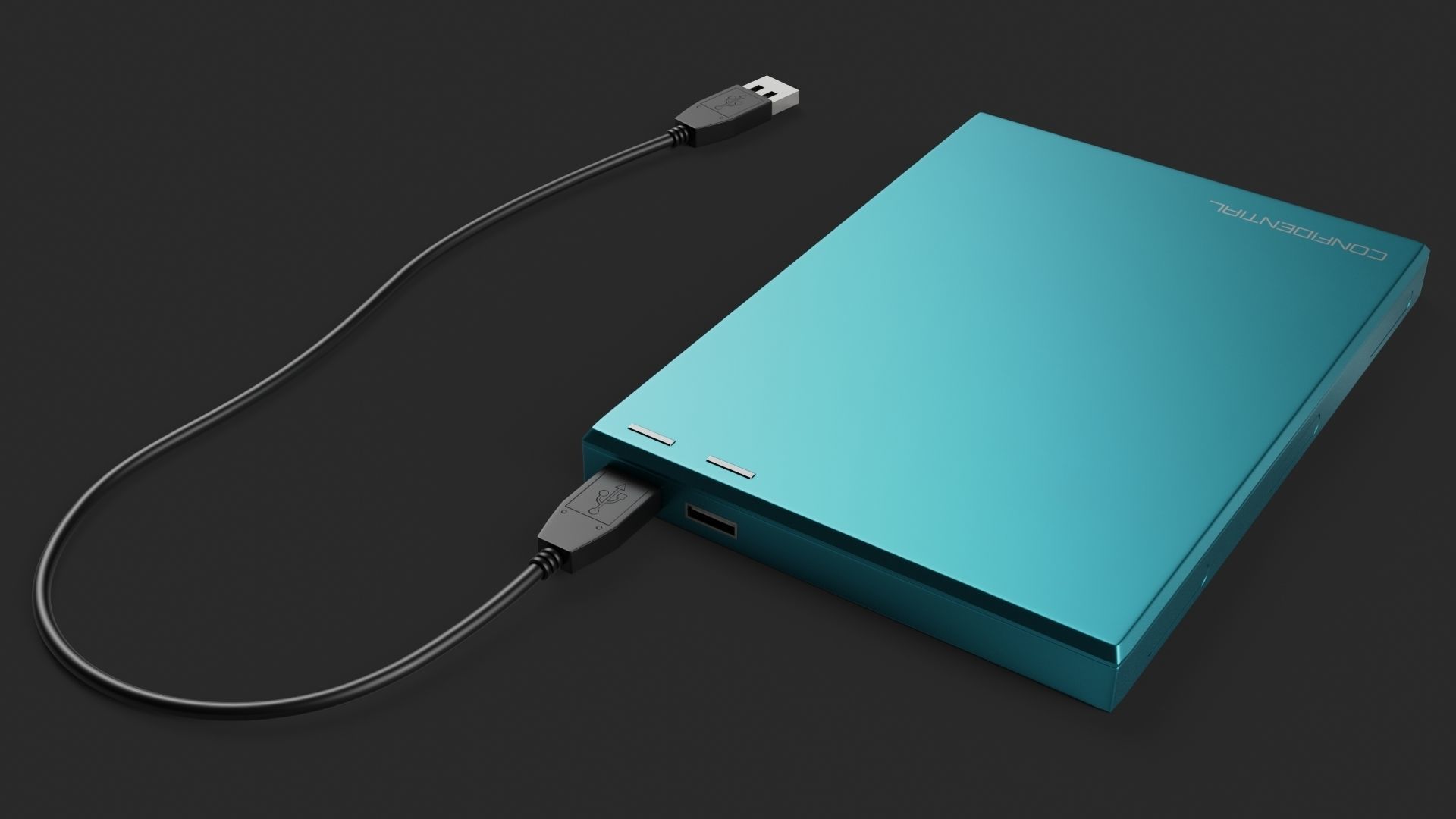 Generic External Hard Drive - GameReady Low-poly 3D model_3