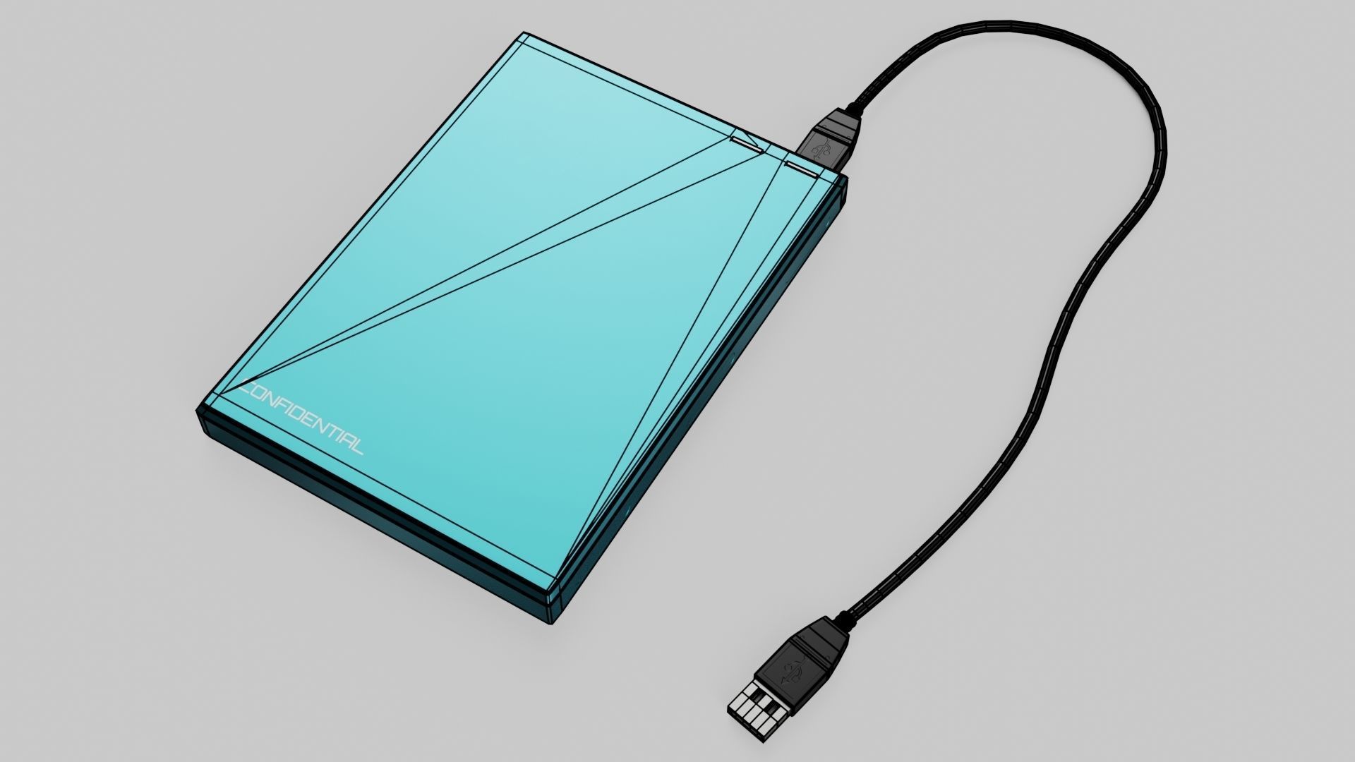 Generic External Hard Drive - GameReady Low-poly 3D model_5