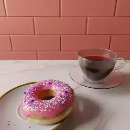 Animated Cafe Setup 3D model