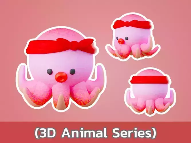 3D model cute Octopus 3D model