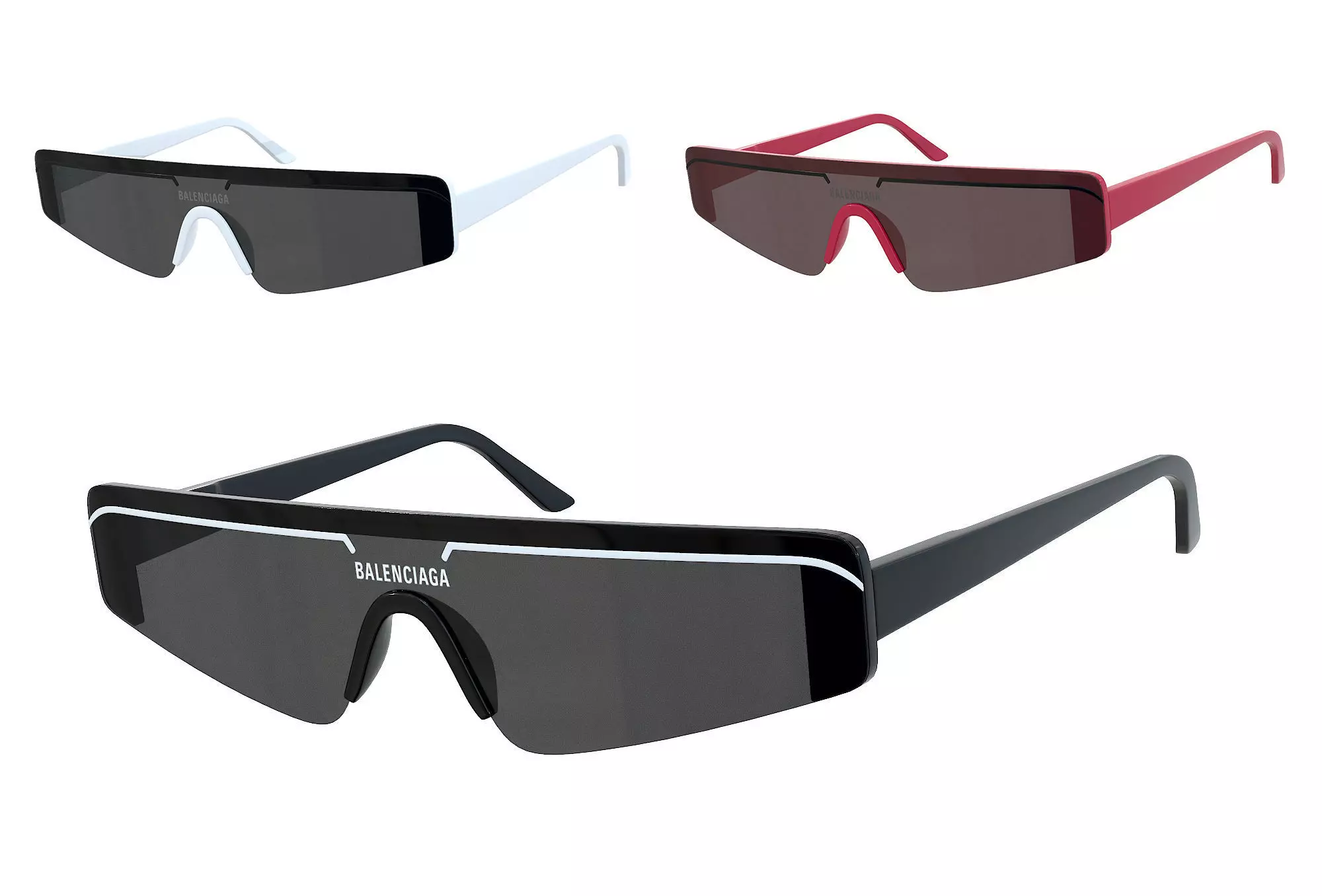 Balenciaga Eyewear Sunglasses  Low-poly 3D model_0