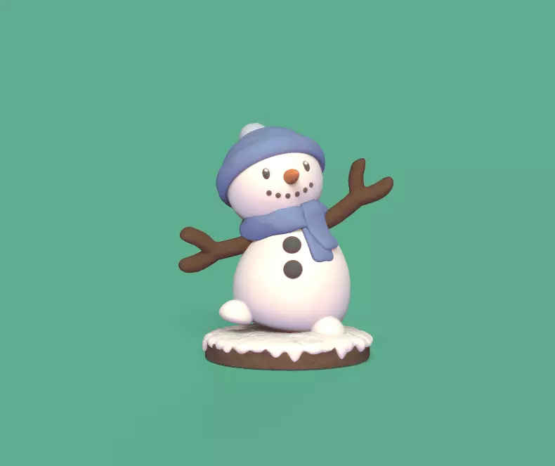 Happy Snowman 3D print model_0
