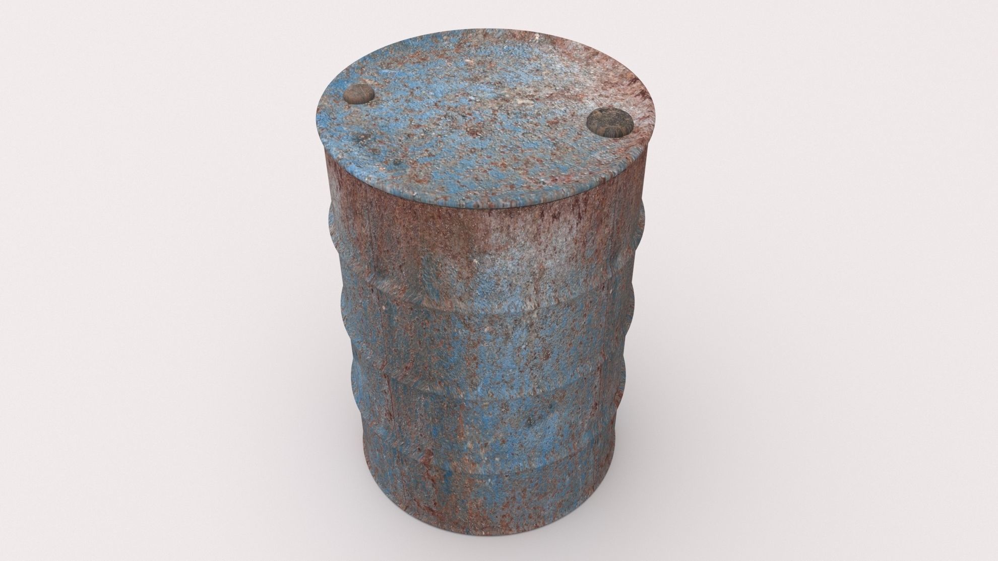 Old Industrial Barrel 01 3D model_4